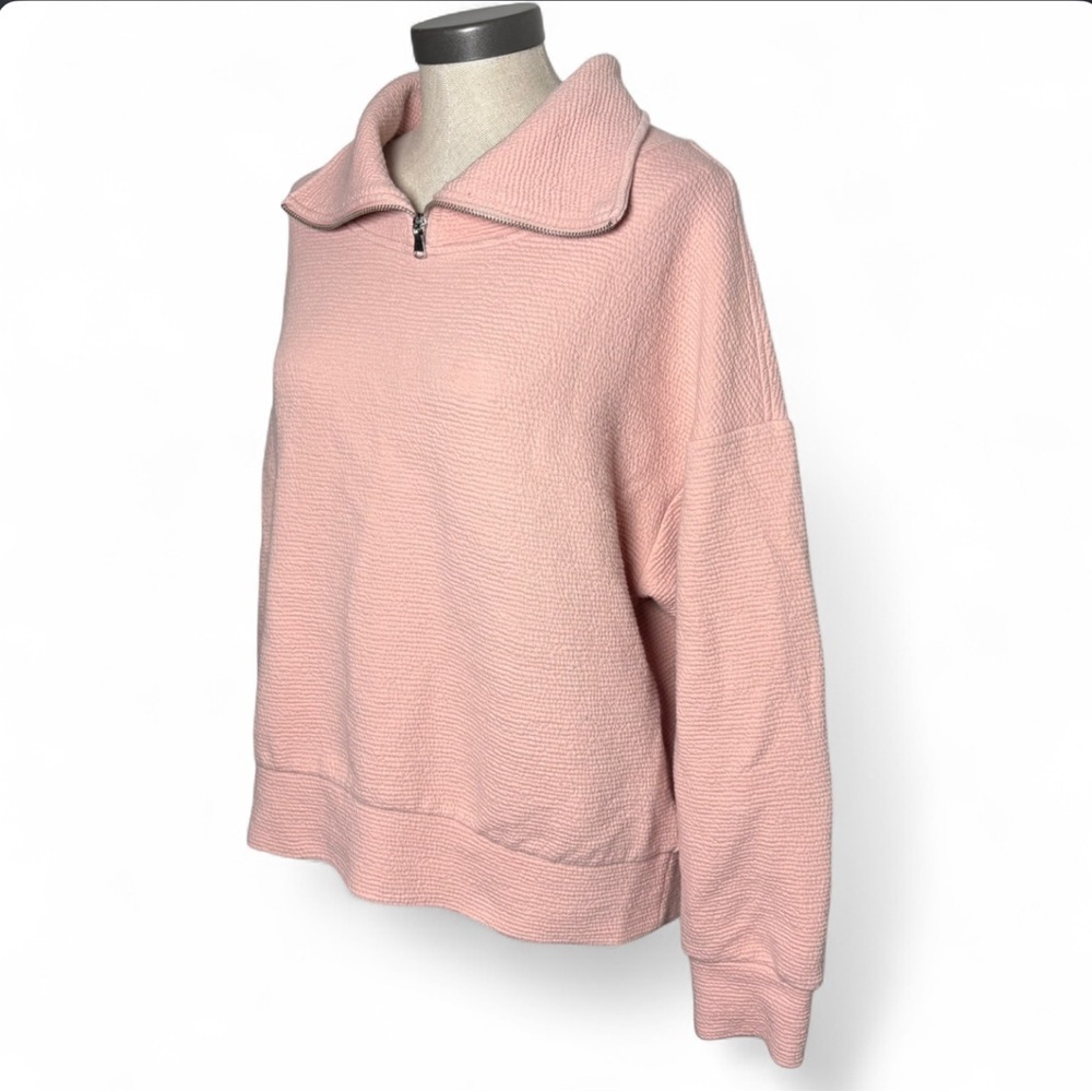 Calia Dusty Pink Quarter Zip Pullover Large Athleisure Cozy - Picture 2 of 7
